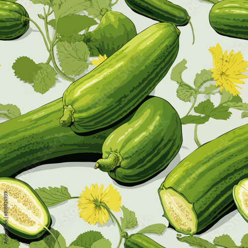 Seamless Colorful Cucumber Pattern