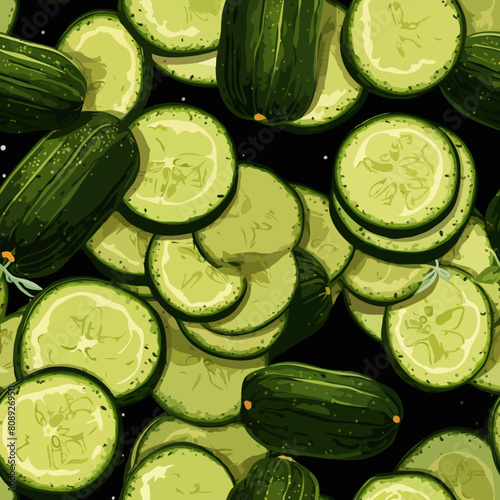 Seamless Colorful Cucumber Pattern