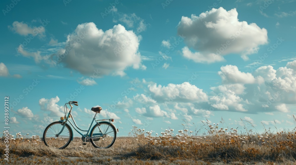 bicycle , horizon, with copy space. world bicycle day bicycle , horizon, with copy space. world bicycle day