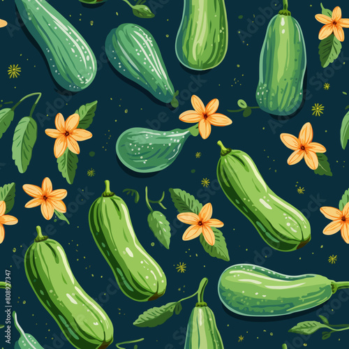 Seamless Colorful Cucumber Pattern