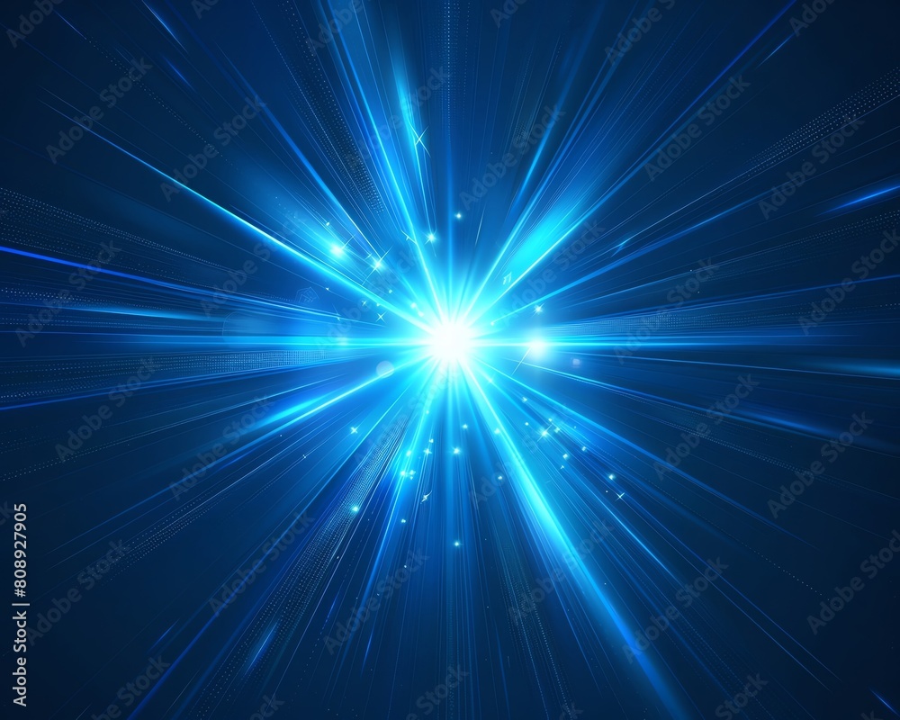 A professional business vector background with a central light burst in blue, focusing attention and highlighting content