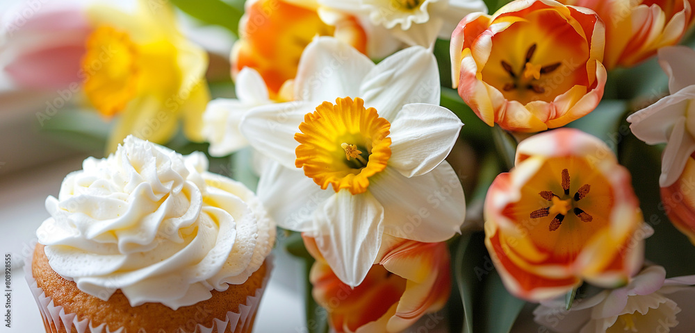 cupcake with flowers cupcake with flowers
