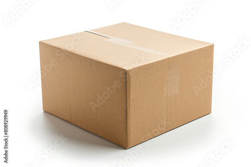 a cardboard box with a white stripe on the side © WapTock