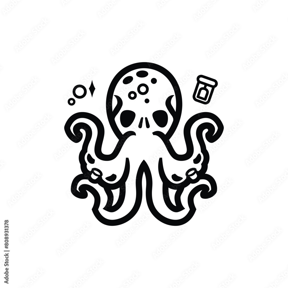 Naklejka premium Simple octopus illustration suitable for logo