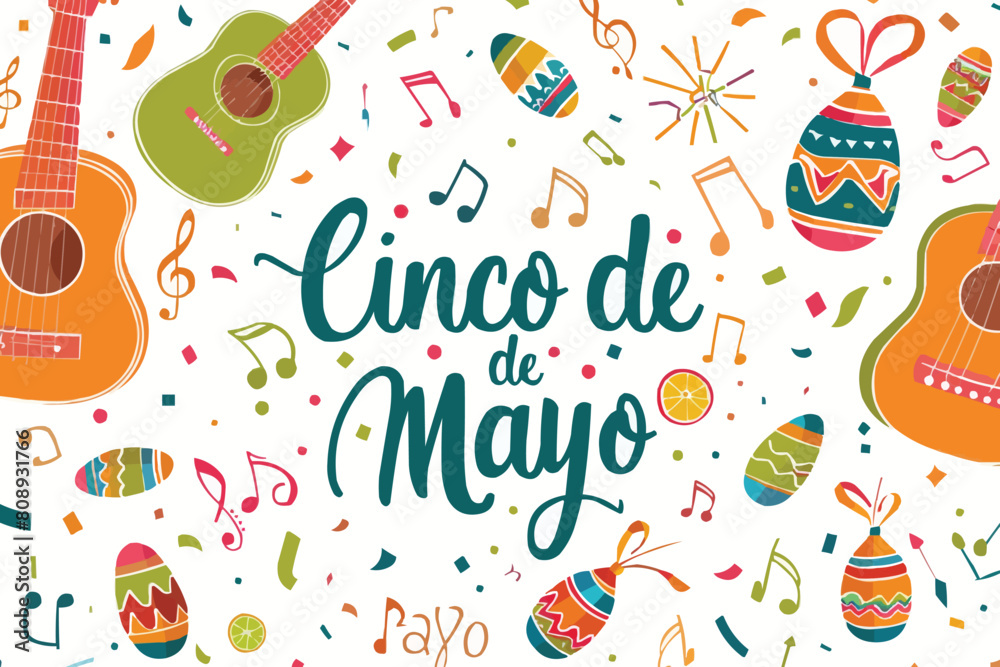 Cinco de mayo hand drawn lettering design vector illustration perfect for advertising, poster, announcement, invitation, mexican party, greeting card Ganeretive AI