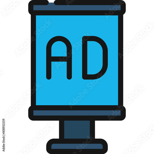 Advertising Pavement Sign Icon