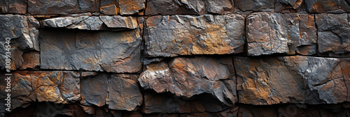.A photograph showcasing the captivating texture of an old rock wall photo