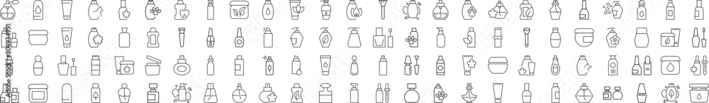 Cosmetic Bottle Illustrations of Thin Line. Perfect for design, infographics, web sites, apps Cosmetic Bottle Illustrations of Thin Line. Perfect for design, infographics, web sites, apps