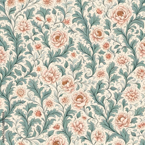 Vintage Floral Tapestry Seamless Pattern