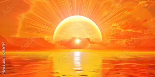 Beautiful Groovy Sun Background  Radiant Retro  Groovy Sun Background with a Beautiful Touch - Ai Generated