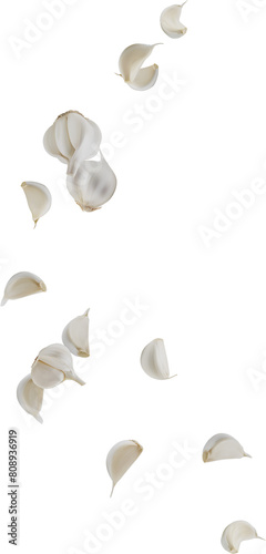 garlic falling in the air