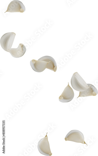 garlic falling in the air