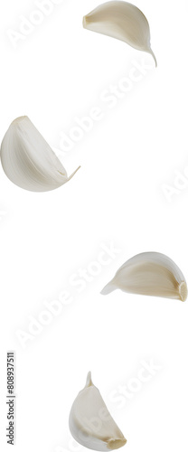 garlic flying in the air