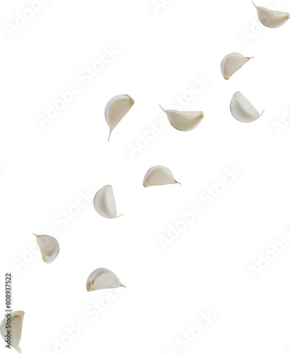 garlic flying in the air