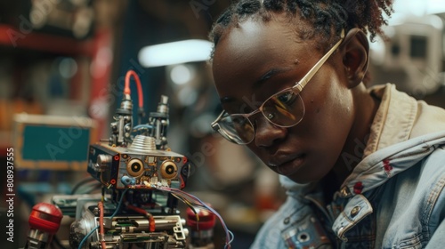 As African American engineers soldered wires, their expertise defined their work. to bring the robot to life photo