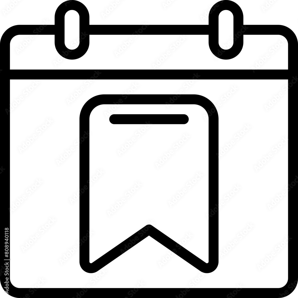 Bookmarked Date Calendar Icon