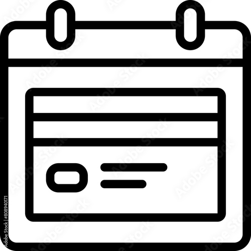 Credit Card Payment Calendar Icon