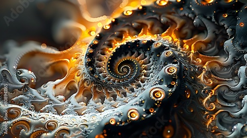 Beautifully generated mandelbrot fractals in vibrant colors of gold, silver, black and natural colors in 3D and 2D. Use as backdrops and background photo