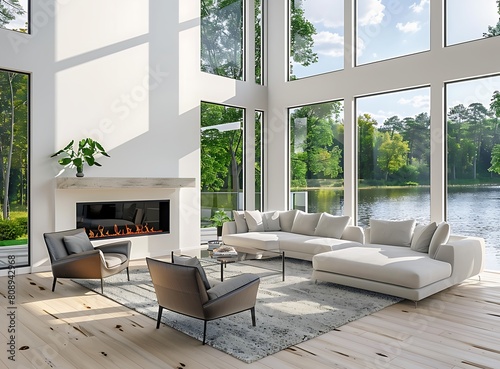 modern living room with fireplace © Muhammadlmran