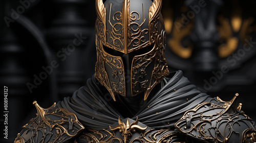 Close-Up of a Knight in Full Armor with a Determined Expression