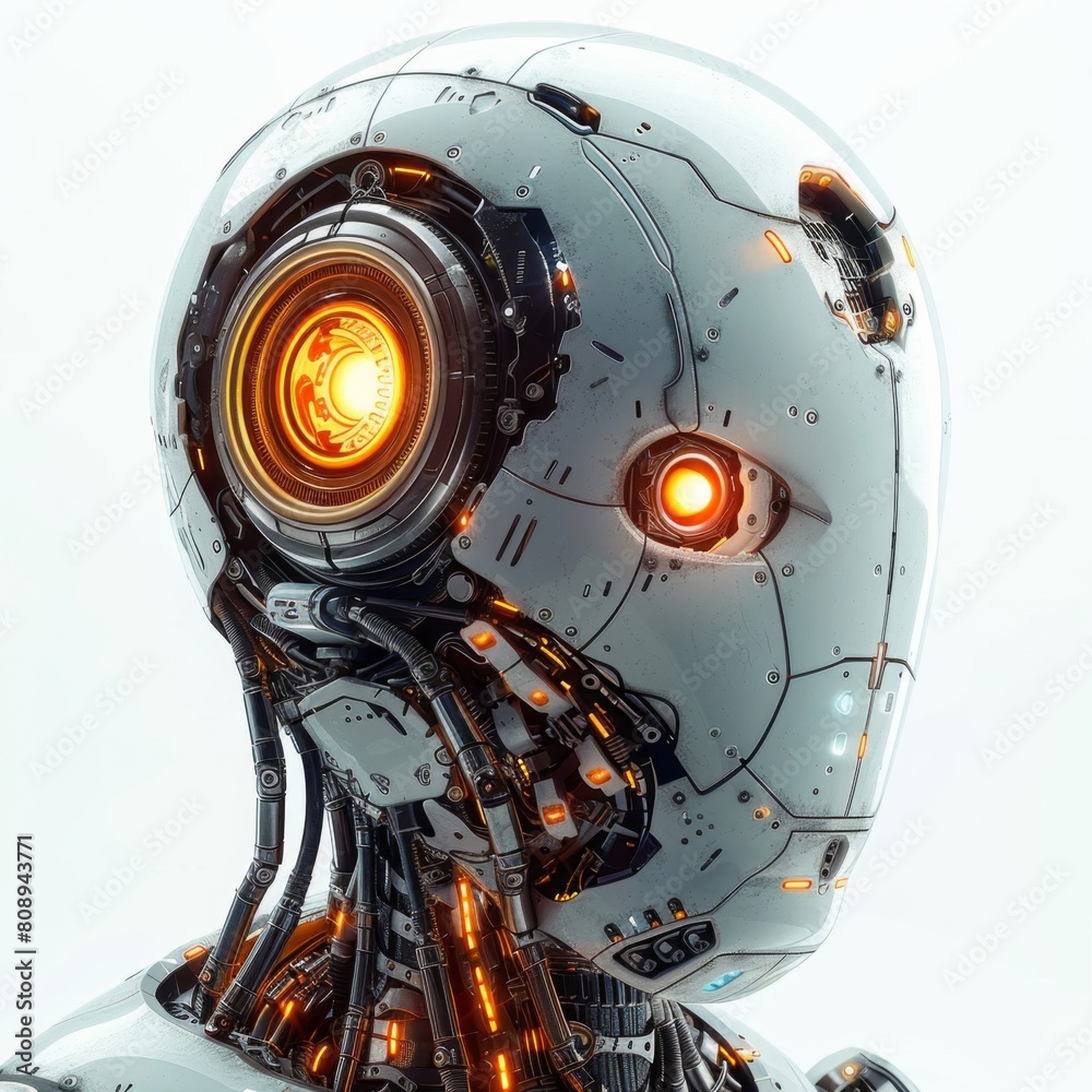 Fototapeta premium a robot with glowing eyes and a head