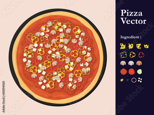 pizza icon restaurant vector menu element cafe pepperoni cartoon illustration abstract sauce food