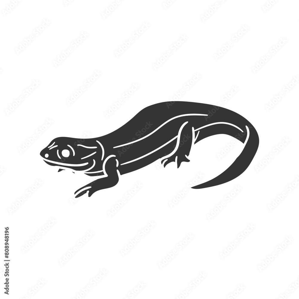 Obraz premium Salamander Icon Silhouette Illustration. Animals Vector Graphic Pictogram Symbol Clip Art. Doodle Sketch Black Sign.