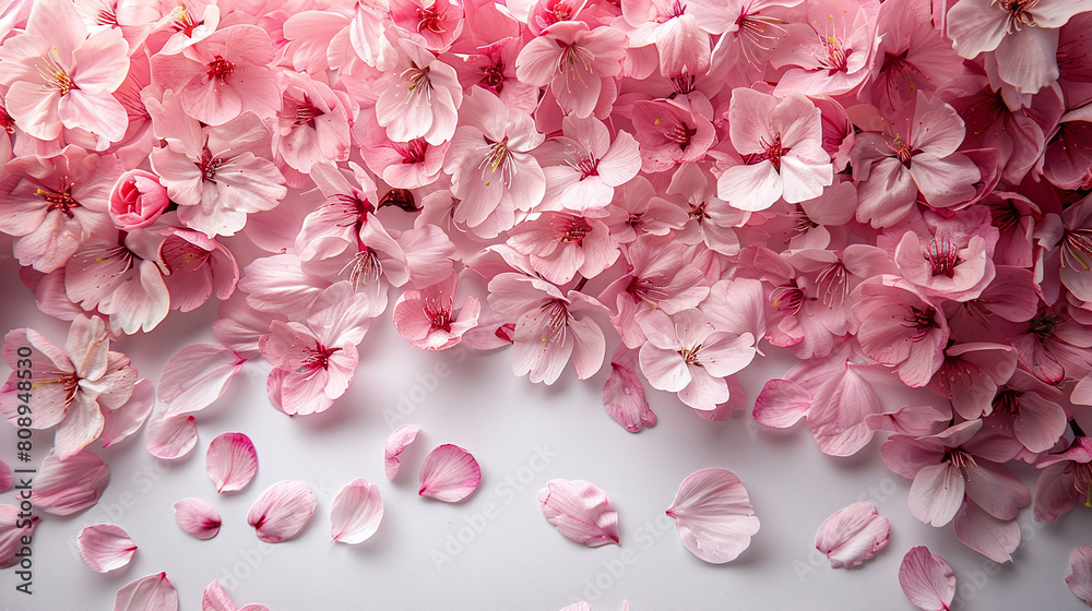 Pale Pink Cherry Blossoms on Light Gray Background Spring Floral Display Pale Pink Cherry Blossoms on Light Gray Background Spring Floral Display