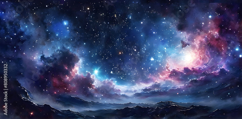 Space background with nebula and stars. 