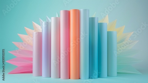 Soft pastels in symmetry Gel tubes artfully arranged on a minimalist mint backdrop  8K , high-resolution, ultra HD,up32K HD