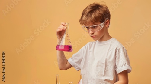 A Young Scientist's Chemical Experiment photo