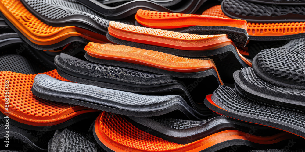 Assortment of samples of foam padding for car seats. Different types of pieces of foam rubber, background. Assortment of samples of foam padding for car seats. Different types of pieces of foam rubber, background.