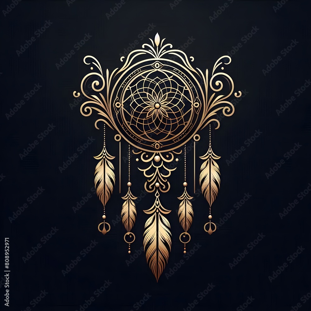 AI Generate of Luxury Dream Catcher Logo Concept Stock Vector with Dark Black Background
AI Generate of Luxury Dream Catcher Logo Concept Stock Vector with Dark Black Background