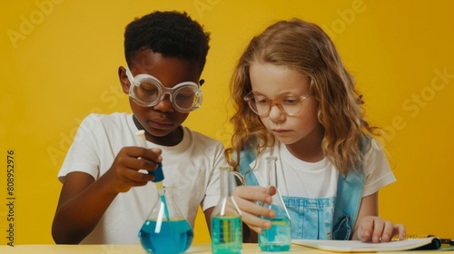 Kids Engaged in Science Experiment