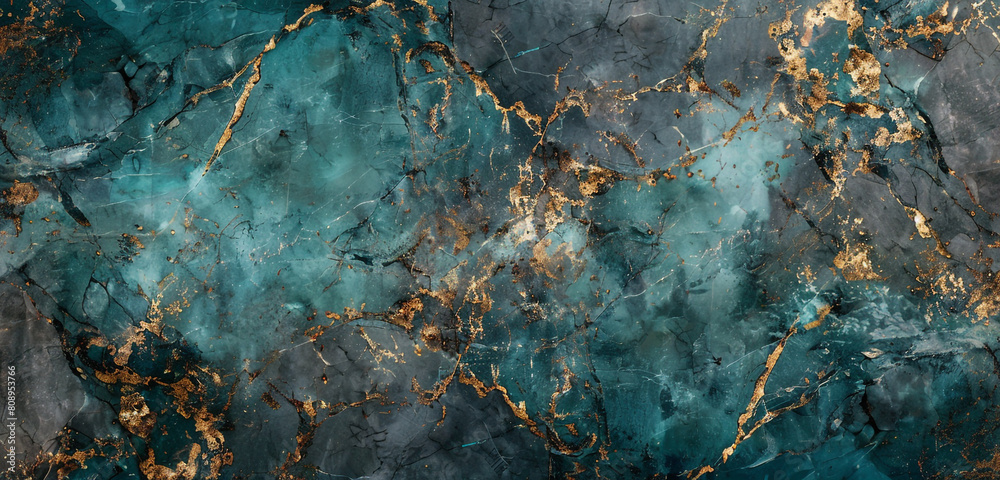 Dramatic teal charcoal grey marble background with opulent gold veining simulating a deluxe stone texture Dramatic teal charcoal grey marble background with opulent gold veining simulating a deluxe stone texture