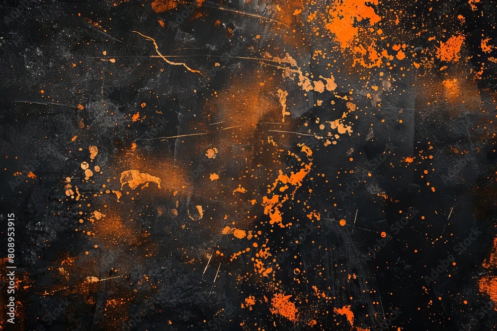 grungy black and orange abstract texture with grainy noise and retro vibe