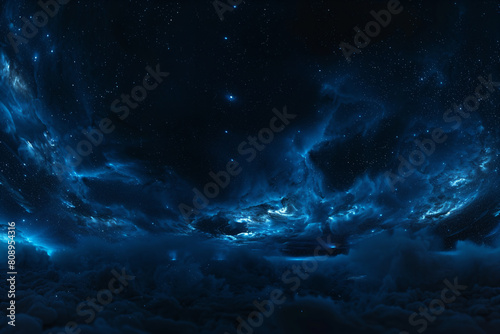 a night sky with a lot of clouds and stars