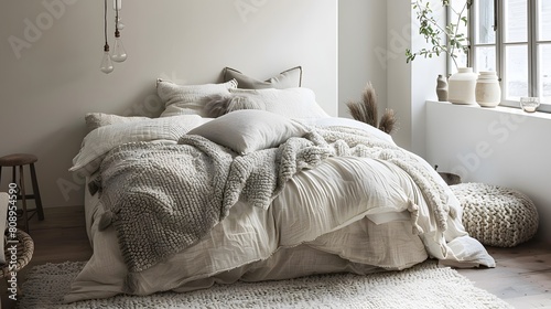 Fashion a Scandinavian-inspired bedroom with clean lines, neutral tones, and cozy textures.