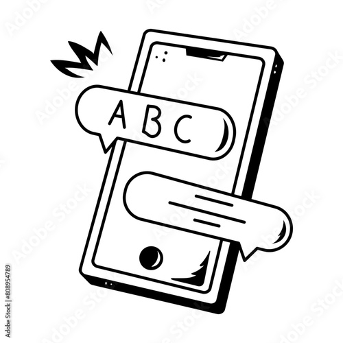 Latest hand drawn icon of educational message 