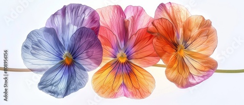 Painted with finesse  the Pansy flower flourishes in watercolor  its distinct markings and vivid hues capturing the essence of its playful spirit and enduring beauty.