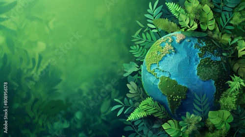 Planeta verde com plantas e natureza - wallpaper hd photo