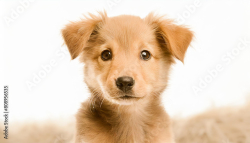 portrait of an adorbale mixed breed puppy
