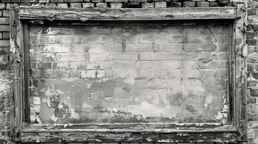 Fototapeta premium Grungy brick frame. Generative AI