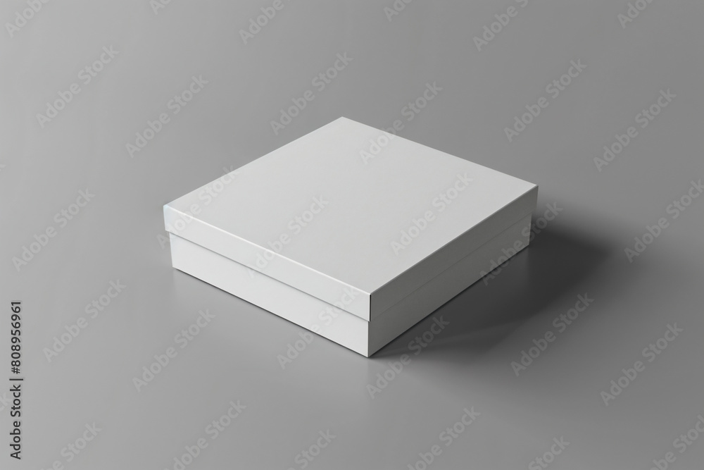 a white box on a gray surface a white box on a gray surface