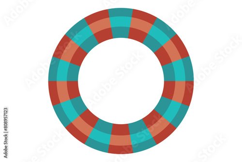 赤と緑の縞模様浮き輪