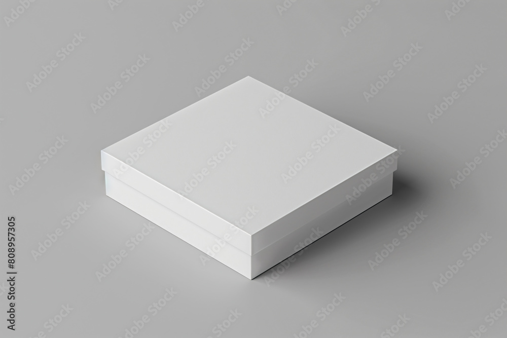 a white box on a gray surface a white box on a gray surface