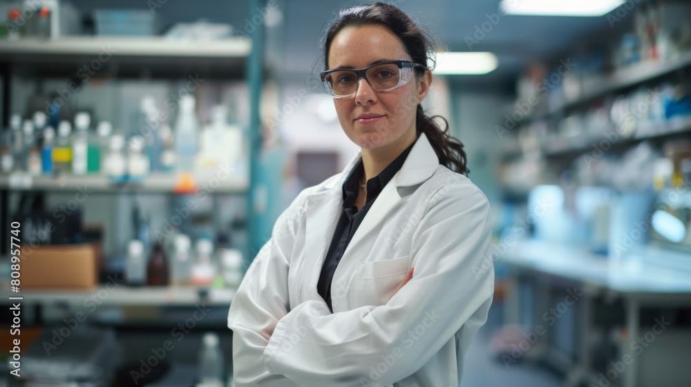 Confident Female Scientist in Lab Confident Female Scientist in Lab