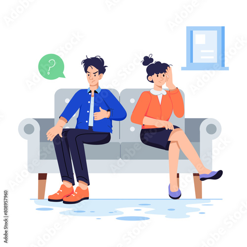 Trendy flat illustration depicting family conflicts 