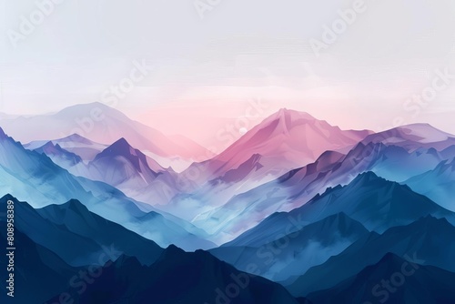 majestic mountain landscape at sunrise generative ai artwork photo