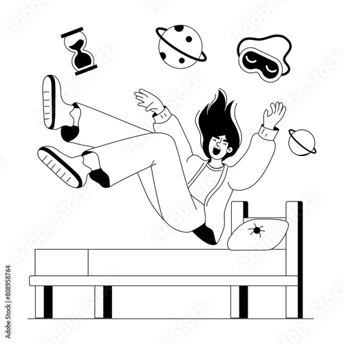 Latest glyph illustration depicting hypnic jerk 